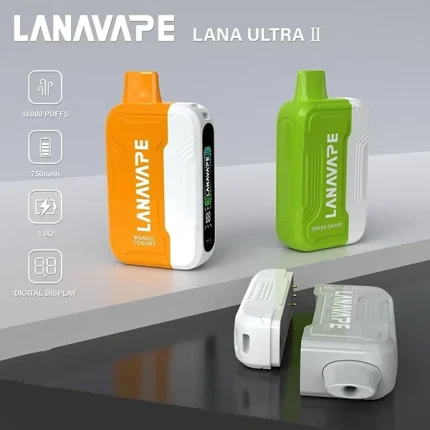 一次性電子煙｜Lana Ultra II 16000口 磁吸式可換彈設計 22種口味
